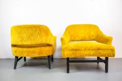 Harvey Probber Pair of Upholstered Lounge Chairs by Harvey Probber US 1960s - 1544963