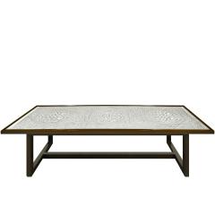Harvey Probber Rare Harvey Probber Etched Metal Top Coffee Table 1950s - 1001515
