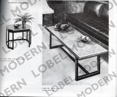 Harvey Probber Rare Harvey Probber Etched Metal Top Coffee Table 1950s - 1001899