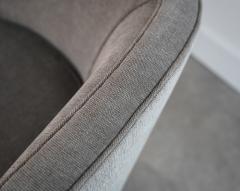 Harvey Probber Set of Swivel Chairs in Walnut and Linen by Harvey Probber C 1950s - 4599334