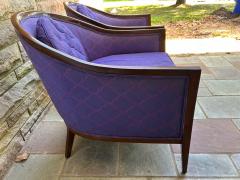 Harvey Probber Sexy Pair Harvey Probber style Walnut Barrel Back Chairs Mid Century Modern - 4159850