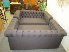 Harvey Probber Stylish Pair of Probber Style Chesterfield Loveseat Sofas Mid Century Modern - 1808252
