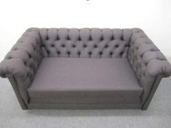 Harvey Probber Stylish Pair of Probber Style Chesterfield Loveseat Sofas Mid Century Modern - 1808253
