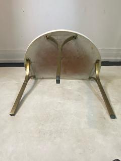 Harvey Probber UNUSUAL MID CENTURY BIOMORPHIC WHITE LAMINATE AND BRASS INLAY TABLE - 2186263