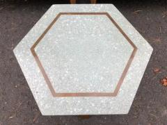 Harvey Probber Unusual Harvey Probber Green Hexagon Terrazzo Top Side Table Mid century Modern - 3397106