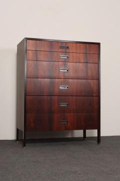 Harvey Probber Vintage Six Drawer Rosewood and Mahogany Highboy Chest Dresser by Harvey Probber - 4611185