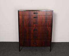 Harvey Probber Vintage Six Drawer Rosewood and Mahogany Highboy Chest Dresser by Harvey Probber - 4611187