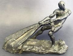 Hauling the Net Art Deco Bronze - 4456322