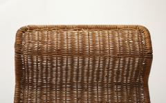 Hauner Eisler attrib Wicker Metal Stool France c 1950s - 4133362