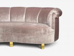 Haute House Large Audrey Channel Sofa Purple Fabric Giltwood 21st c  - 4607733