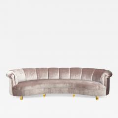 Haute House Large Audrey Channel Sofa Purple Fabric Giltwood 21st c  - 4607817