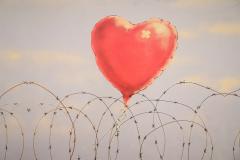 Heart Balloon On Barbed Wire Giclee - 3186245
