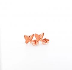 Heart Cut Natural Diamond Butterfly Stud Earrings in 18K Rose Gold - 3512880