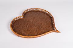 Heart Shaped Rattan and Bamboo Tray - 1631382