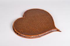 Heart Shaped Rattan and Bamboo Tray - 1631418