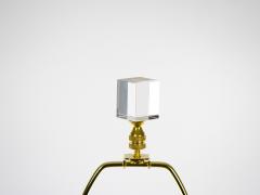 Heavy Cut Glass Italian Art Deco Style Pair Table Lamp - 3123885