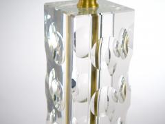 Heavy Cut Glass Italian Art Deco Style Pair Table Lamp - 3123886