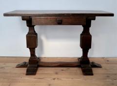 Heavy solid oak table with drawer - 2392699