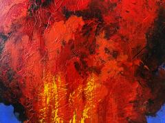 Hector Garrido Erupting Volcano in Hawaii Surreal Painting for Fires of Eden Book Cover - 4796682