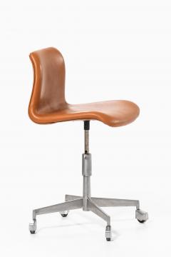 Height Adjustable Office Chair in Leather and Steel 1960s - 4506784