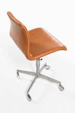 Height Adjustable Office Chair in Leather and Steel 1960s - 4506808