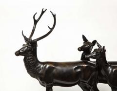 Heinrich Karl Scholz Heinrich Karl Scholz Austria 1880 1937 A Fine Patinated Bronze Group of Deer - 2137913