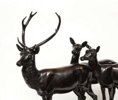 Heinrich Karl Scholz Heinrich Karl Scholz Austria 1880 1937 A Fine Patinated Bronze Group of Deer - 2137914
