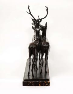 Heinrich Karl Scholz Heinrich Karl Scholz Austria 1880 1937 A Fine Patinated Bronze Group of Deer - 2137922