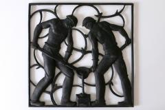 Heinrich Moshage Cast Iron Art Deco Wall Relief Unsere Arbeit by Heinrich Moshage 1929 Germany - 4210257