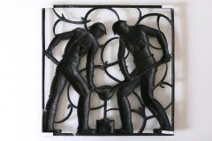 Heinrich Moshage Cast Iron Art Deco Wall Relief Unsere Arbeit by Heinrich Moshage 1929 Germany - 4210262