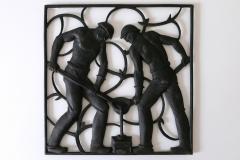 Heinrich Moshage Cast Iron Art Deco Wall Relief Unsere Arbeit by Heinrich Moshage 1929 Germany - 4210263