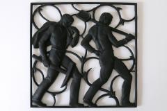 Heinrich Moshage Cast Iron Art Deco Wall Relief Unsere Arbeit by Heinrich Moshage 1929 Germany - 4210289