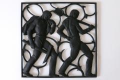 Heinrich Moshage Cast Iron Art Deco Wall Relief Unsere Arbeit by Heinrich Moshage 1929 Germany - 4210291