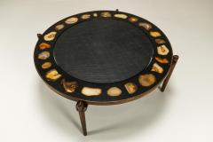 Heinz Lilienthal Heinz Lilienthal E8 Coffee Table in Rosewood Blue Stone and Agate the 1970s - 3092349