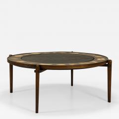 Heinz Lilienthal Heinz Lilienthal E8 Coffee Table in Rosewood Blue Stone and Agate the 1970s - 3097937