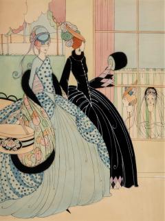 Helen Dryden Vogue Elegantly Dressed Women Shopping For Hats in Art Nouveau - 3955601