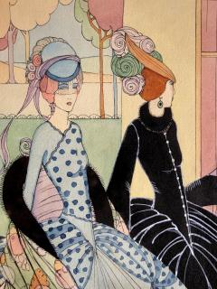 Helen Dryden Vogue Elegantly Dressed Women Shopping For Hats in Art Nouveau - 3955606