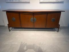 Helen Hobey American Modern Walnut and Bronze Credenza Helen Hobey for Baker 1950s - 4605000
