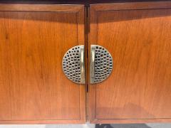 Helen Hobey American Modern Walnut and Bronze Credenza Helen Hobey for Baker 1950s - 4605023