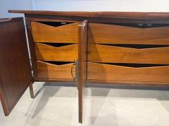 Helen Hobey American Modern Walnut and Bronze Credenza Helen Hobey for Baker 1950s - 4605024