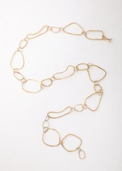 Helen Weller 18 Karat Gold Hand Hammered Chain with Changeable Gems - 4357154