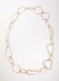 Helen Weller 18 Karat Gold Hand Hammered Chain with Changeable Gems - 4357156