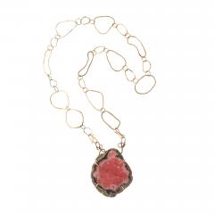 Helen Weller 18 Karat Gold Hand Hammered Chain with Changeable Gems - 4368835