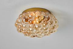 Helena Tynell 1960s Helena Tynell Amber Bubble Glass Flush Mount for Limburg - 2717272