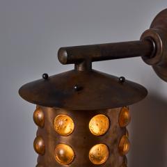 Helena Tynell 1960s Helena Tynell Amber Glass and Copper Outdoor Wall Lamp - 4388377