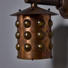 Helena Tynell 1960s Helena Tynell Amber Glass and Copper Outdoor Wall Lamp - 4388378