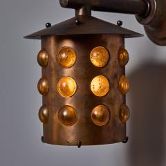Helena Tynell 1960s Helena Tynell Amber Glass and Copper Outdoor Wall Lamp - 4388379