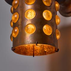 Helena Tynell 1960s Helena Tynell Amber Glass and Copper Outdoor Wall Lamp - 4388385