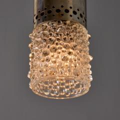 Helena Tynell Pair of 1960s Chrome Metal and Bubble Glass Pendants by Helena Tynell - 4633089
