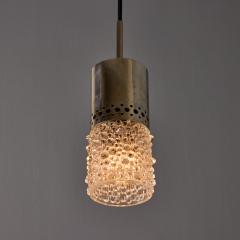Helena Tynell Pair of 1960s Chrome Metal and Bubble Glass Pendants by Helena Tynell - 4633090
